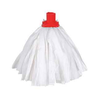 Exel Big White Mop with red handle, designed for effective cleaning.
