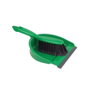 Plastic Dustpan & Brush Set Soft Green - HN070-G 102940 | Durable & Compact Cleaning Tool