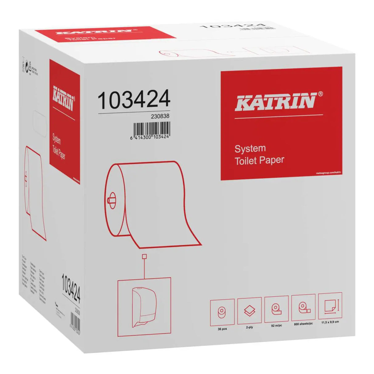 Katrin Classic System Toilet Rolls | 2-Ply White | 103424