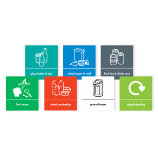 Recycling Sticker - English Grey Metal 105168 | Durable Waste Label