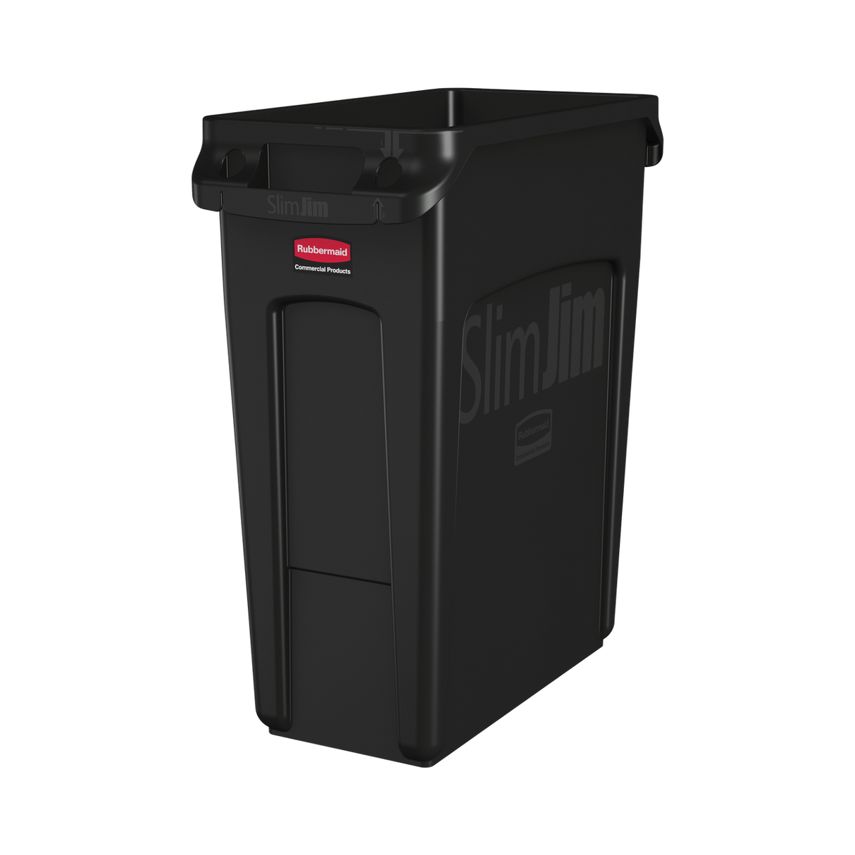 Slim Jim with Venting Channels 60L Black - 1955959 | Rubbermaid Slim Waste Container