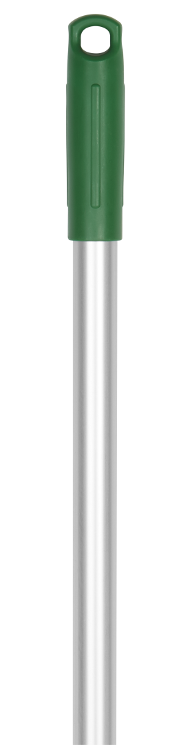 Vikan Aluminium Handle 1460mm - green hygiene handle with Ø25mm threaded end.