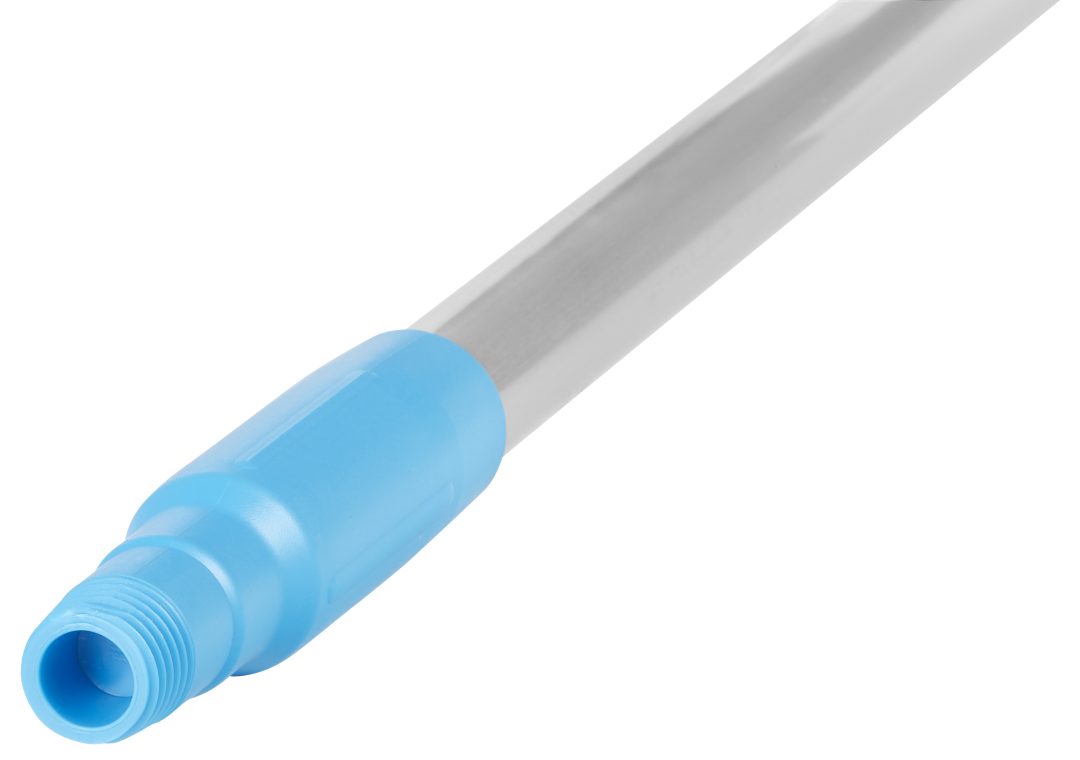Vikan Aluminium Handle Blue 1460mm - hygiene handle with Ø25mm threaded end.