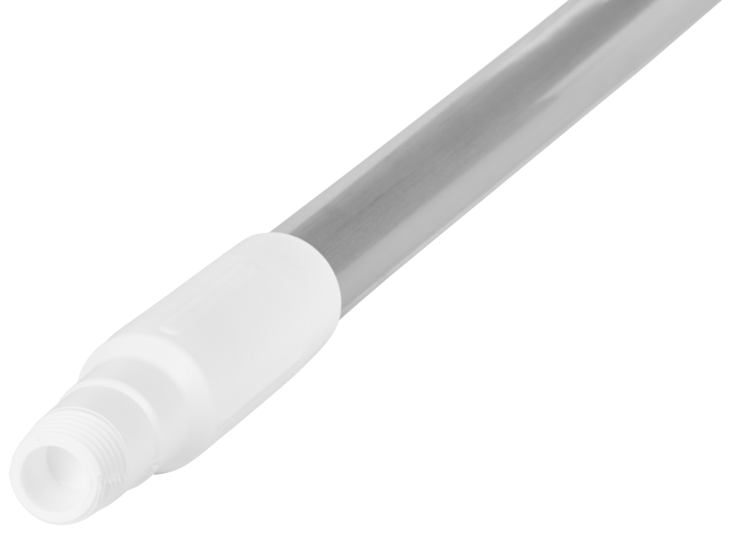 Vikan Aluminium Handle 1460mm - white hygiene handle with Ø25mm threaded end.