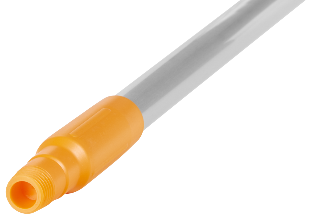 Vikan Aluminium Handle 1460mm - orange threaded hygiene handle for cleaning tools.