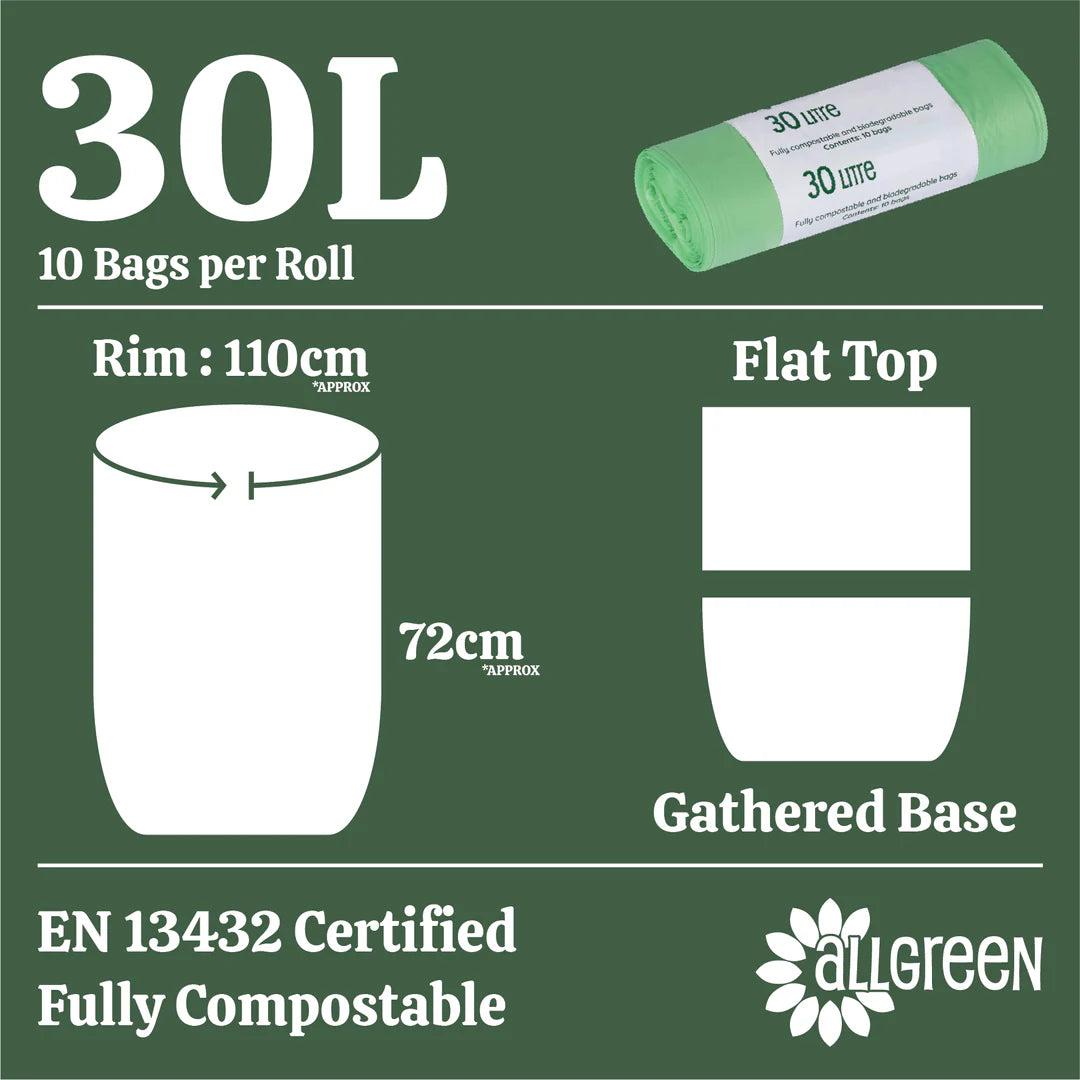 30L Kerbside Caddy Compostable Bio Bag Liner 10bags per roll - 41816