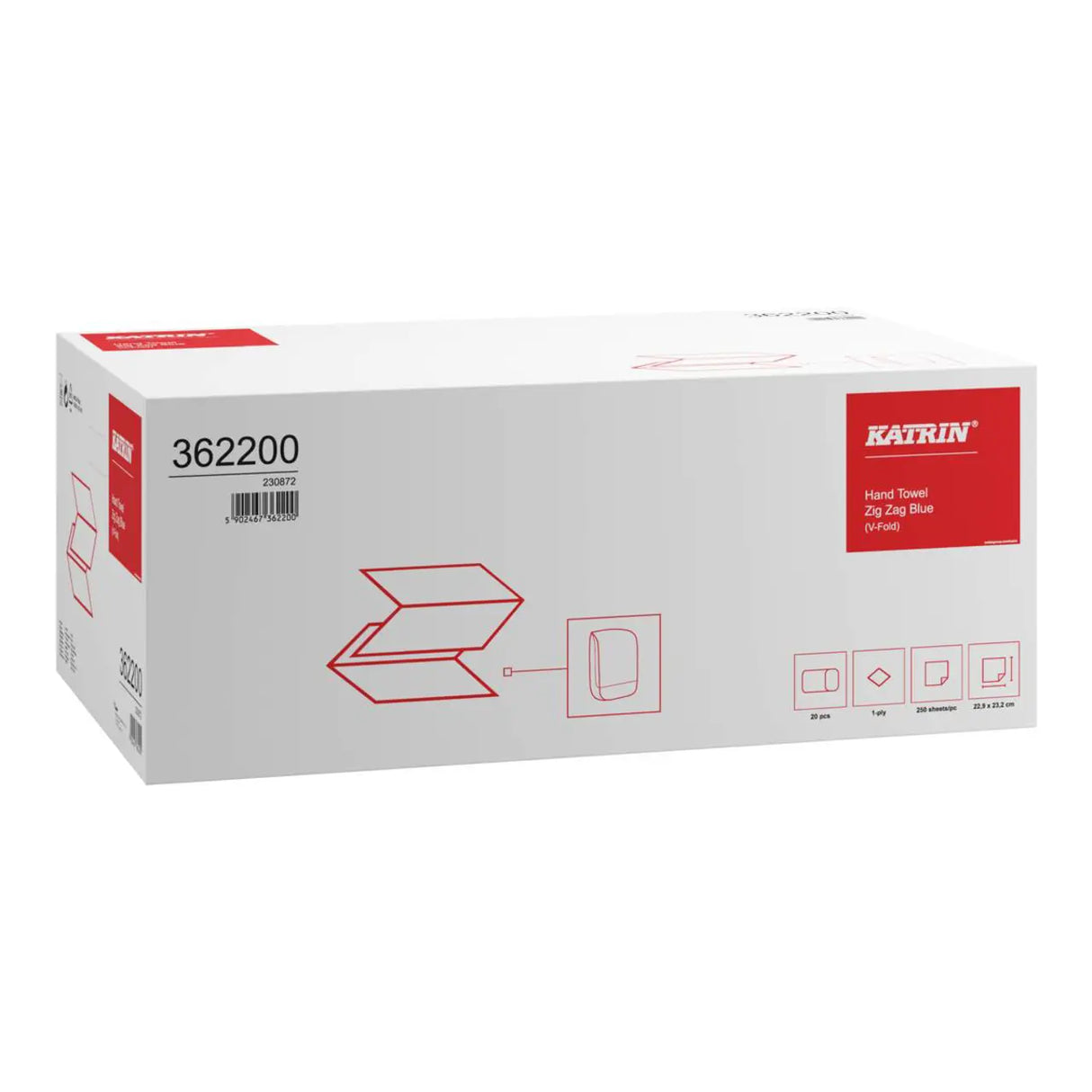 Katrin Basic Zig Zag Hand Towels 362200 | 1-Ply | 5000 Sheets | FSC-Certified