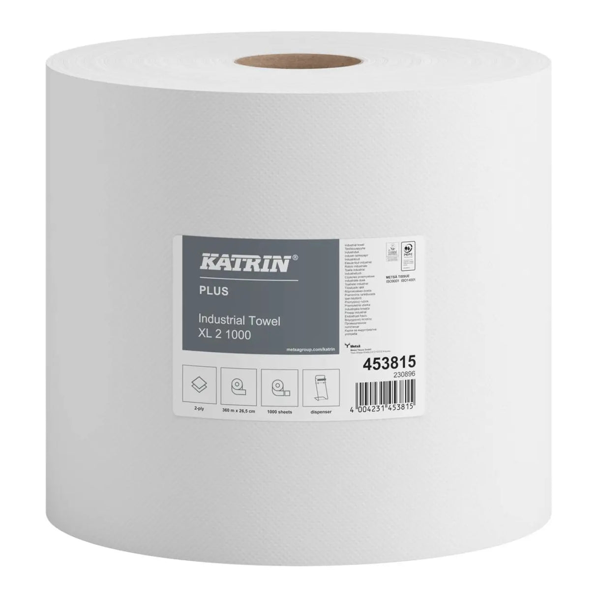 Katrin Plus Industrial White Towel Roll | 2-Ply | Heavy-Duty | 453815