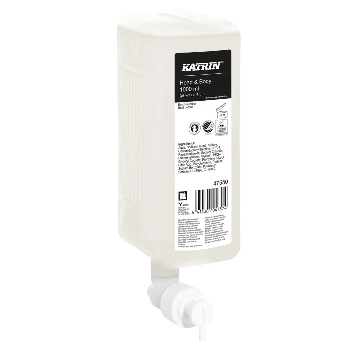 Katrin Head & Body Shower Gel | 6 x 1000ml | 47550 | Gentle & Refreshing