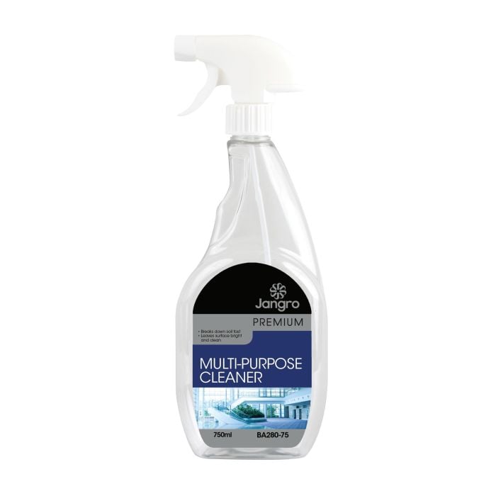 Jangro Premium Multi-Purpose Cleaner 750ml bottle with spray nozzle for versatile cleaning.