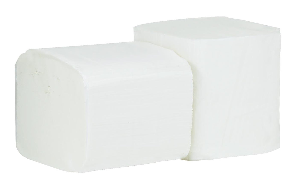 Pro Bulk Pack 2ply Toilet Tissue – two white tissue rolls stacked together.