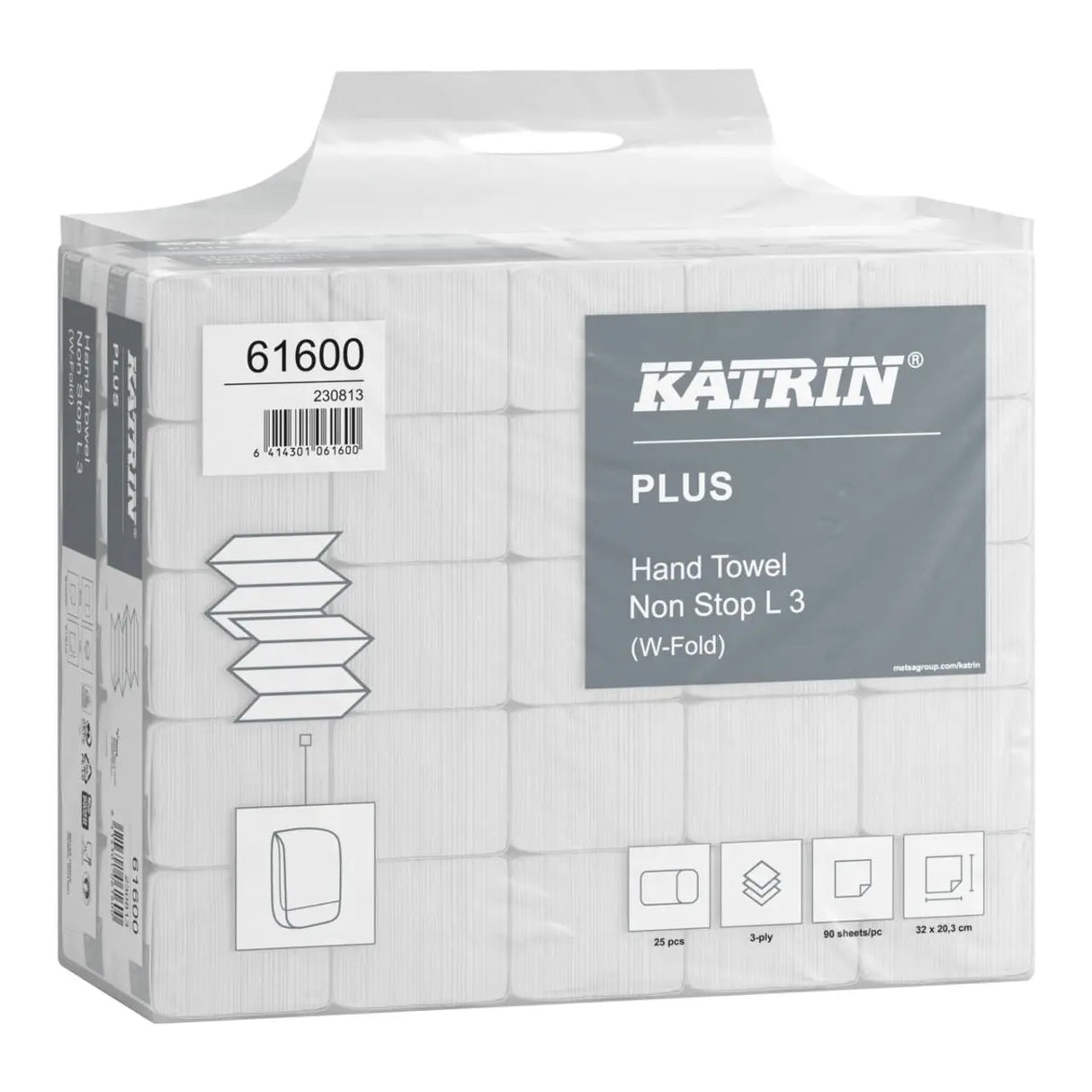 Katrin Plus 61600 Non Stop L3 (S) | 2250 Sheets | 3-Ply White Paper Towels