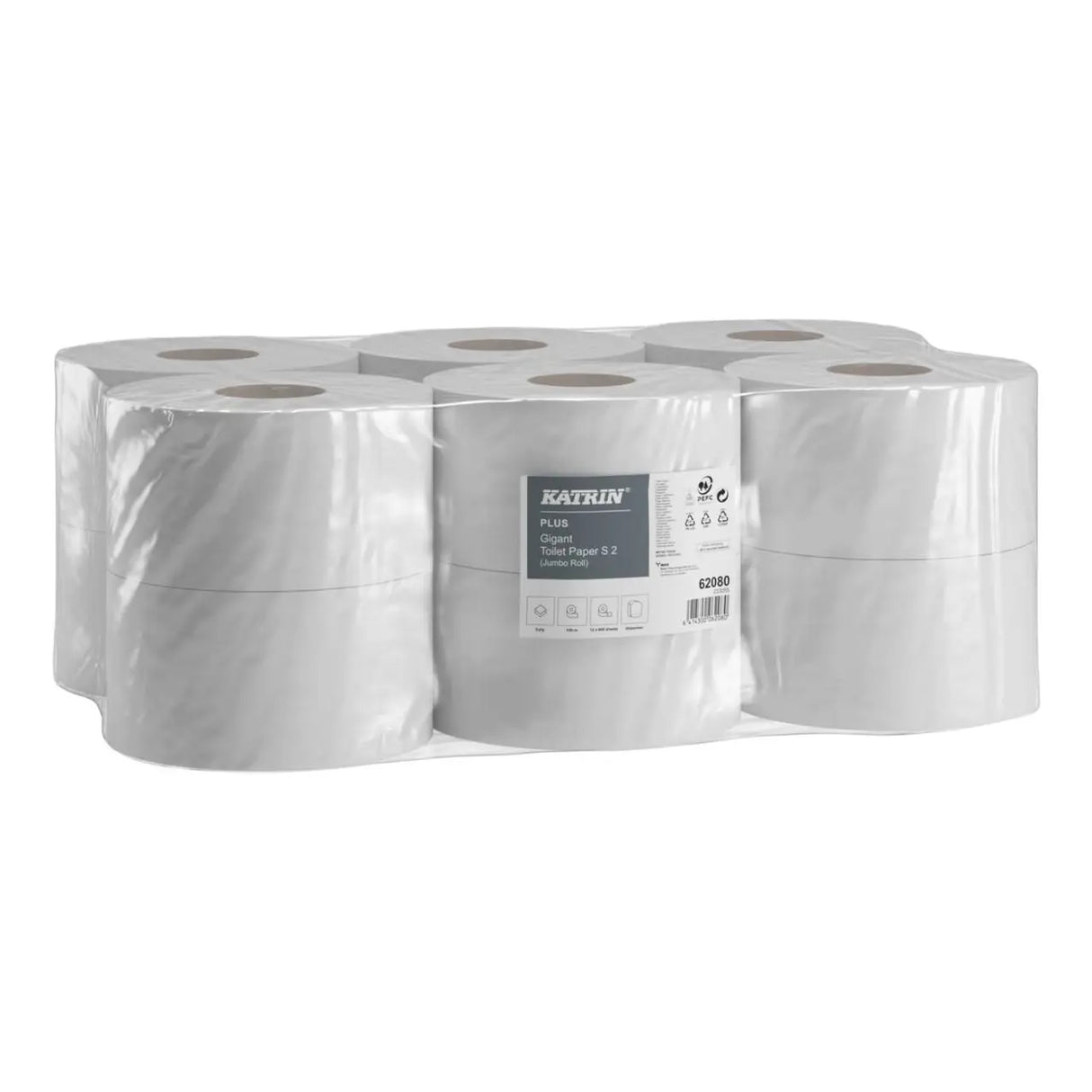 Katrin Plus Jumbo Toilet Roll S2 62080 | 2-Ply | 150 m | FSC-Certified
