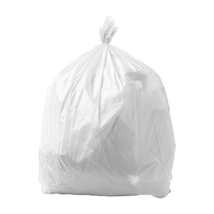 White flat packed sack, 18"x29"x39", packaged in a bundle of 200.