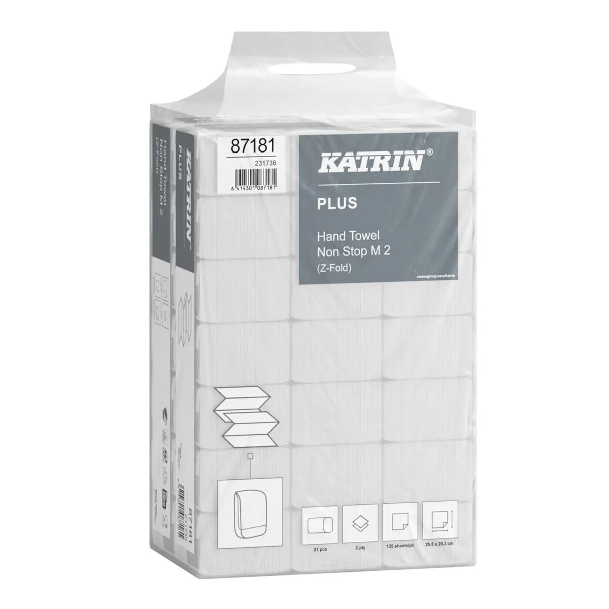 Katrin Plus Z-Fold Non-Stop Hand Towels | Medium | 2-Ply | 2835 Sheets | 87181