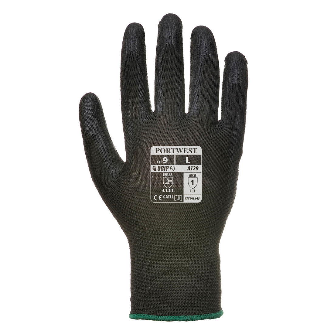 Black PU Palm Glove - Size 9 Large | DF067-BK-L / A129 | PPE Hand Protection