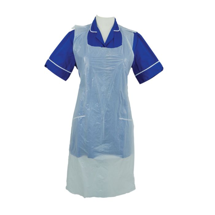 White Disposable Aprons - Medium Duty 15μm, 5 Rolls x200.