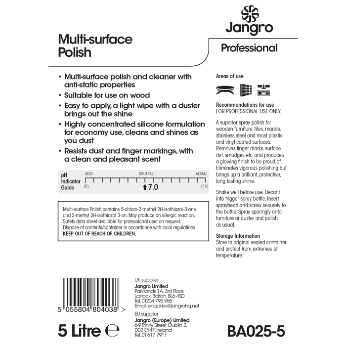 Jangro Multi-surface Polish 5L – BA025-5 | Professional Surface Shine