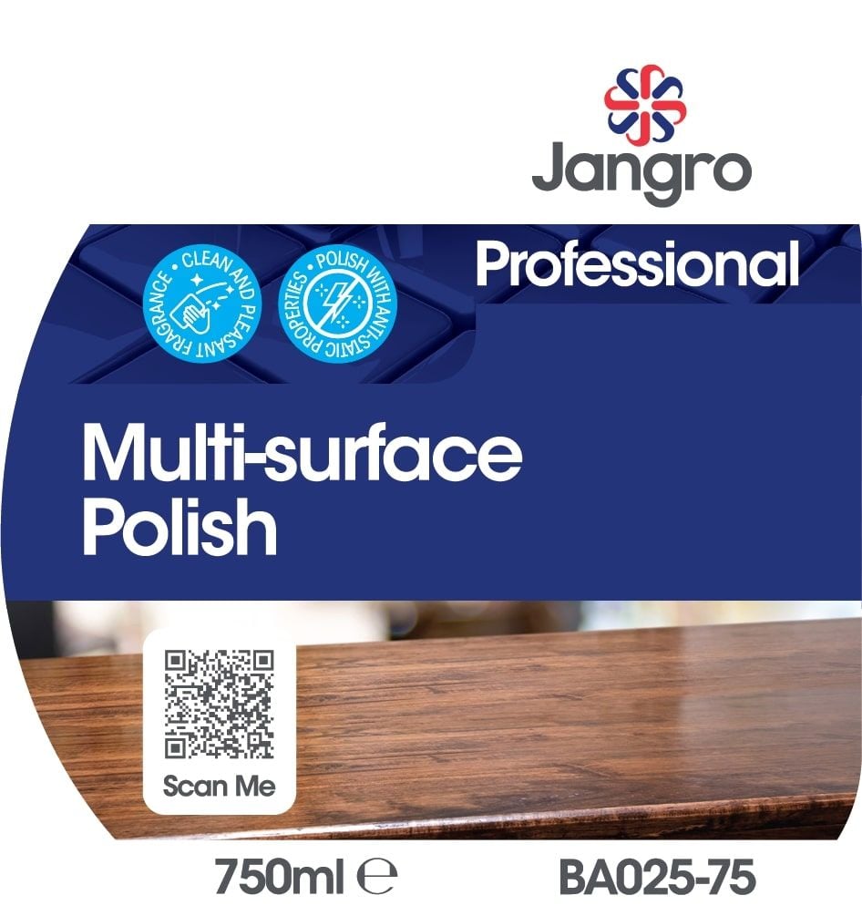 Jangro Multi Surface Polish 750ml (BA025-75) | Anti-Static Cleaner & Shine Spray