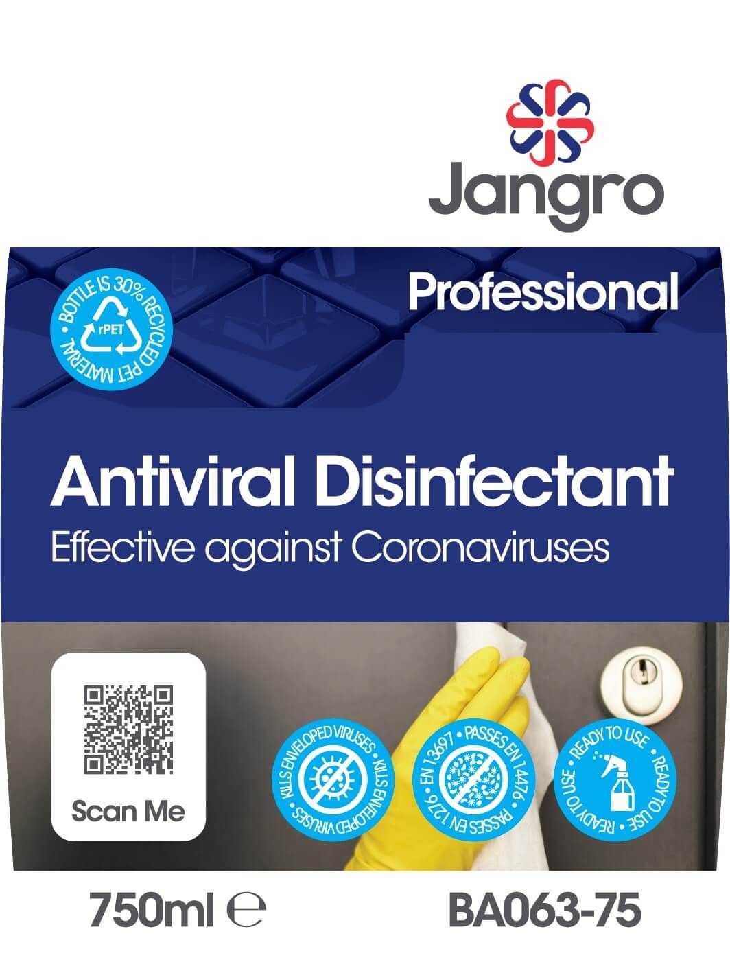 Jangro Antiviral Disinfectant 750ml - Dual Brand | Kills 99.99% of Germs | BA063-75