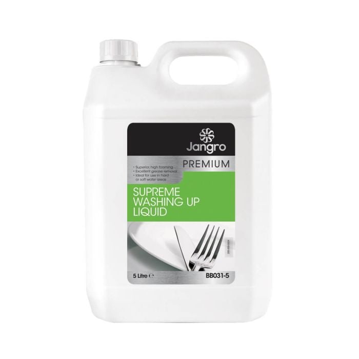 Jangro Premium Supreme Washing Up Liquid 5L - BB031-5 | High Foaming & Grease Removal