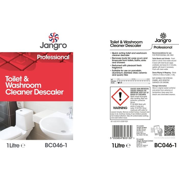 Jangro Professional Toilet & Washroom Cleaner Descaler 1L - BC046-1