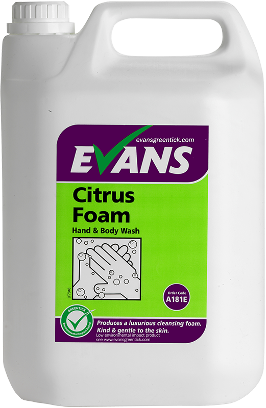 Evans Citrus Foam Hand and Body Wash 5L A181EEV2