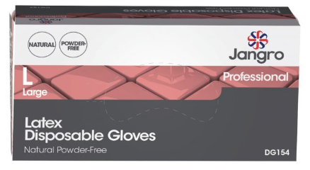 Latex Disposable Gloves PowderFree x 100 Large DG154-L / GD05JAN