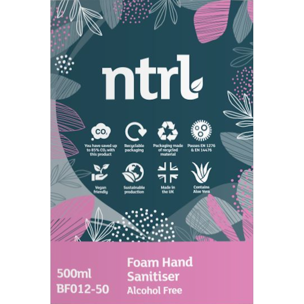 Jangro NTRL Foam Hand Sanitiser Alcohol Free 500ml - BF012-50 | Eco-Friendly & Skin Safe