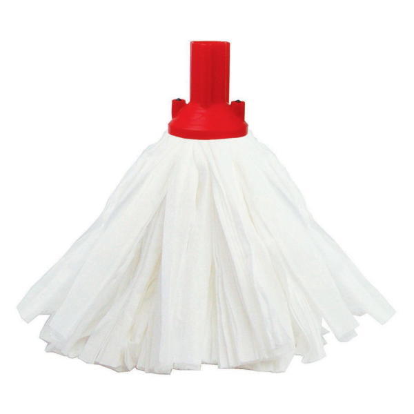 Exel Big White Mop Red HA024-R – cleaning mop with a red handle and white strands.