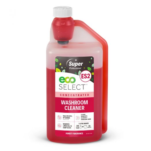 Super Professional ES2 Eco Select Washroom Cleaner 1L | 800-304-0020 | Fast-Acting & Eco-Friendly