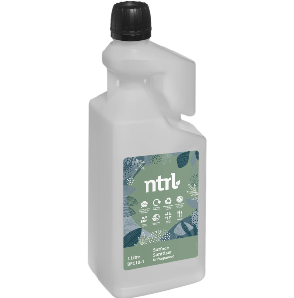 Jangro NTRL Surface Sanitiser Unfragranced 1L - BF110-1 | Eco-Friendly Disinfectant