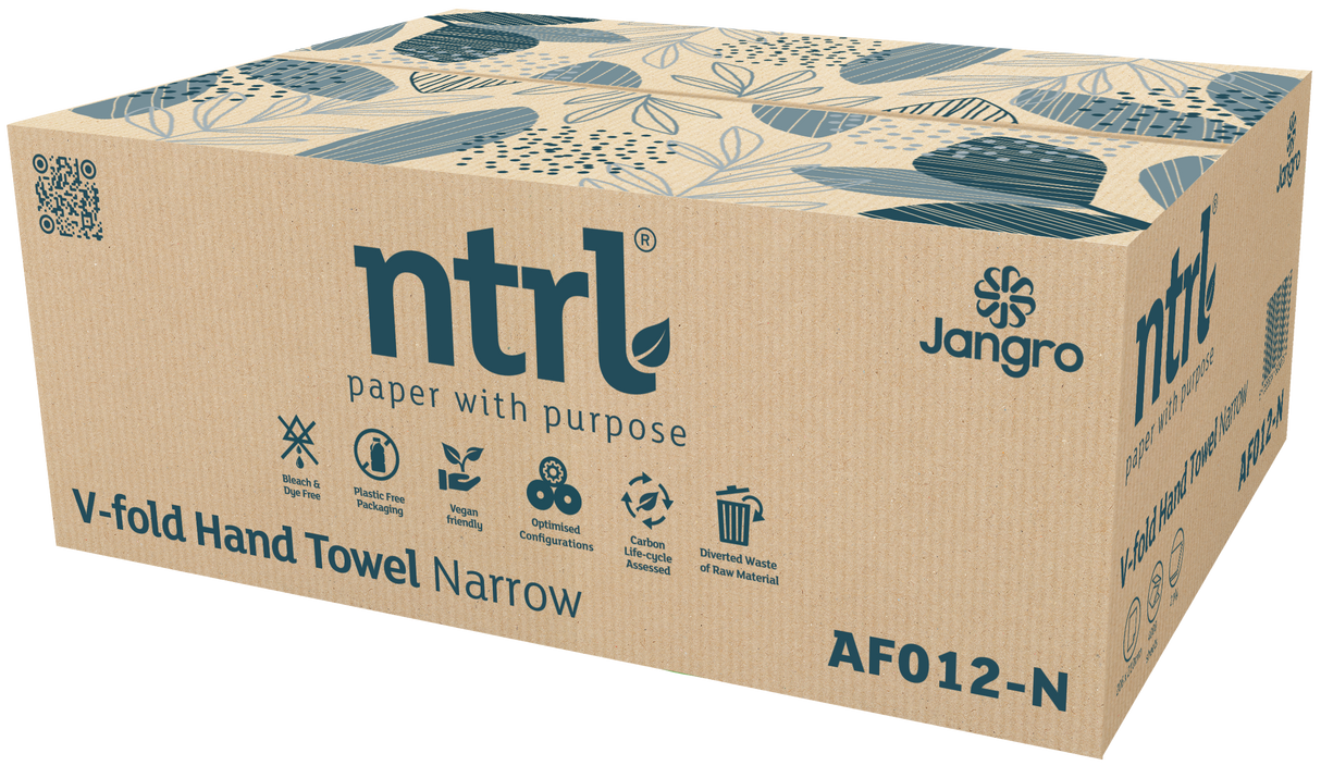 Jangro NTRL V-Fold Hand Towel 2ply x4000 - AF012-N | Eco-Friendly Paper Towels