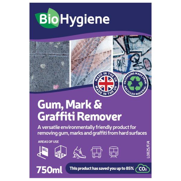 BioHygiene Gum Mark & Graffiti Remover 750ml | Eco-Friendly Surface Cleaner
