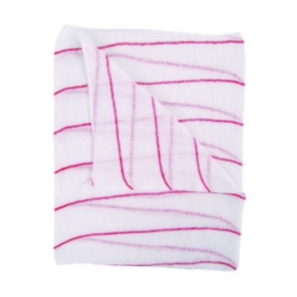 Red Stripe Dishcloth 16"x12" - CG121-R / 16CB/RS | Durable & Colour-Coded Cleaning Cloth