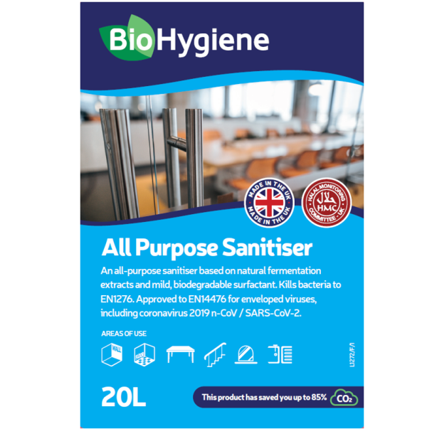 BioHygiene All Purpose Sanitiser Fragranced 20L | BH104 | Eco-Friendly Concentrated Cleaner