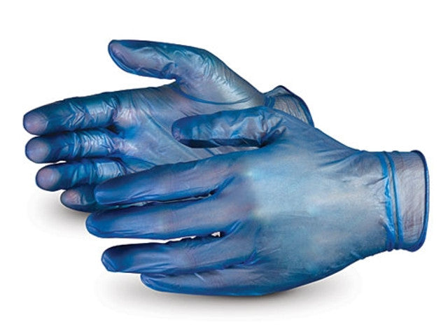 Vinyl Powder Free Blue Glove Medium x 100 DG160-M GD13