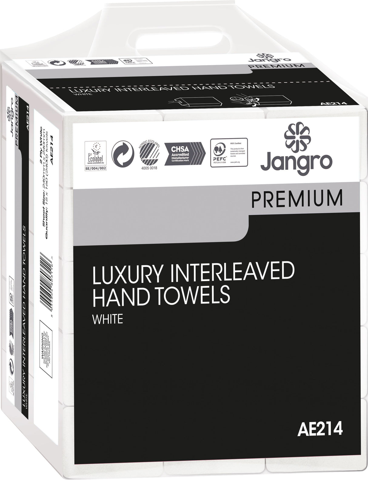 Jangro Premium Luxury 2ply white Interleaved Hand Towels 2400 case AE214