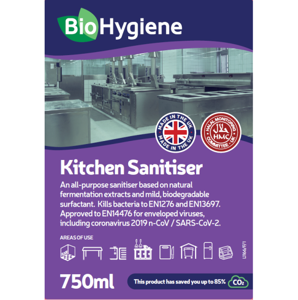 BioHygiene Kitchen Sanitiser RTU 750ml | Ready-to-Use Eco-Friendly Surface Cleaner