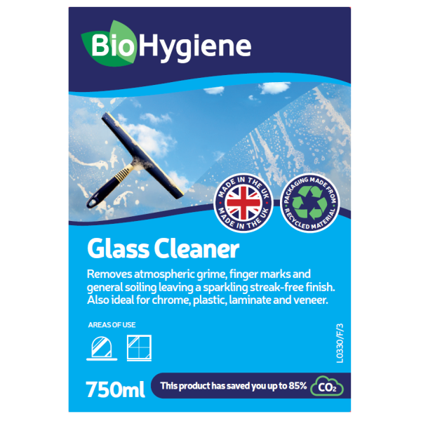 BioHygiene Glass & Stainless Steel Cleaner 750ml | Eco-Friendly Streak-Free Shine