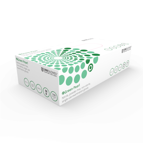Pearl Green Nitrile Powder Free Glove Medium x 100