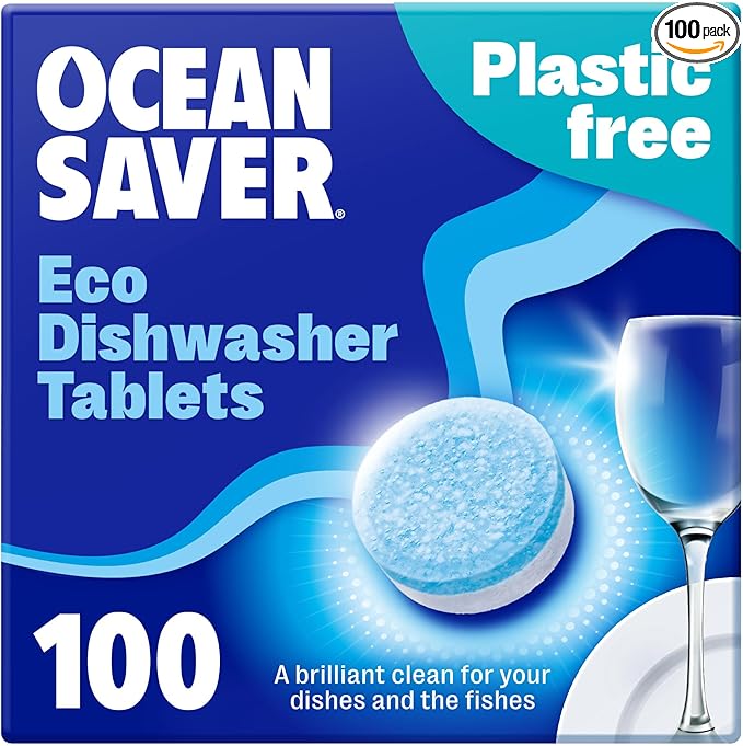 OceanSaver Dishwasher Tablets 100 Pack | Eco-Friendly & Plastic-Free