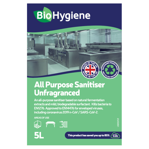 BioHygiene All Purpose Sanitiser Unfragranced 5L | Eco-Friendly Multi-Surface Cleaner