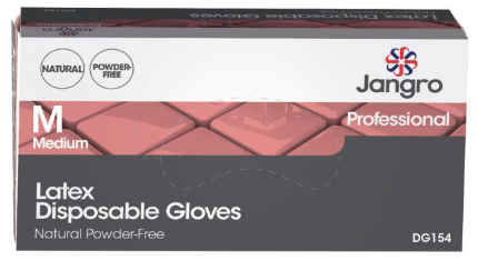 Latex Disposable Gloves PowderFree x 100 Medium DG154-M /GD05JAN