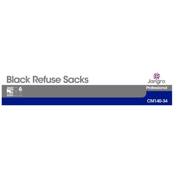 Jangro 18x29x33" Black Sack10kg x 200 CM140-34 LD33DJ BK090E1