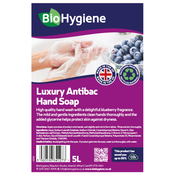 BioHygiene Luxury Antibac Soap 5L | Eco-Friendly Antibacterial Hand Wash