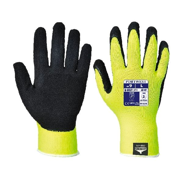 Hi Vis Grip Glove Yellow/Black Size 10 (XL) DF069