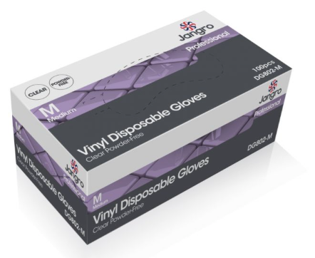 Jangro Professional Medium Vinyl Powder Free Glove x 100 DG802 / GD09JAN-M