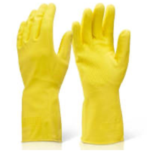 Household Rubber Gloves - XL, Yellow, Durable Protection | DG040-Y-XL GR03