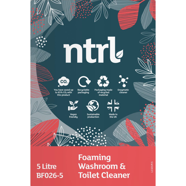 Jangro NTRL Foaming Washroom & Toilet Cleaner 5L - Eco-Friendly & Effective | BF026-5